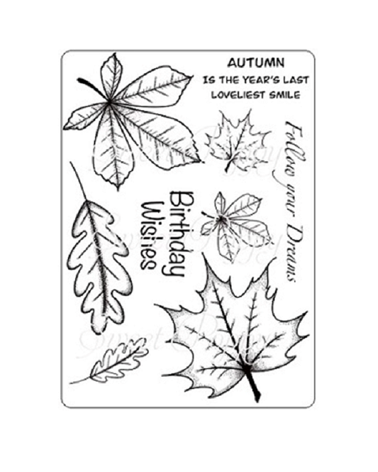 Sweet Poppy Stencil: A6 Stamp Autumn Leaves