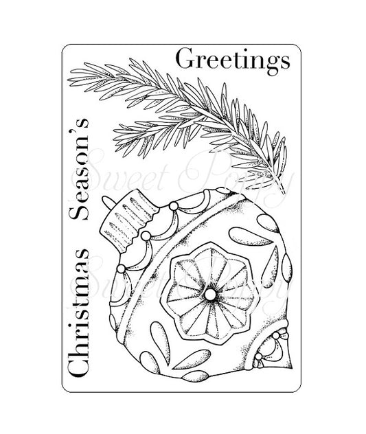 Sweet Poppy Stencil: A6 Stamp Christmas Bauble