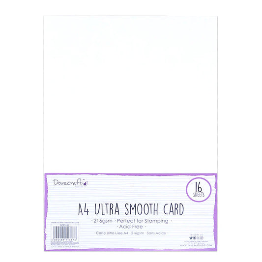 Dovecraft Ultra Smooth White Card x16 Sheets