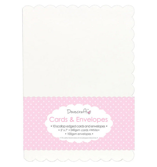 Dovecraft 5"x7" Scalloped Cards & Envelopes x10