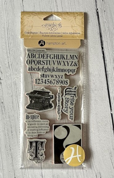 Graphic45 Hampton Art Typography 1 Cling Stamp Set