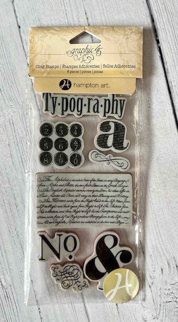 Graphic45 Hampton Art Cling Stamps - Typography