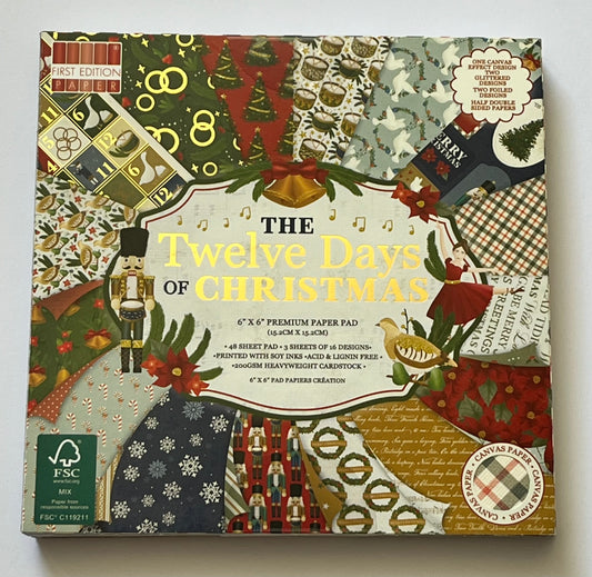 First Edition 12 Days of Christmas Paper Pad 6x6 x 48 Sheets