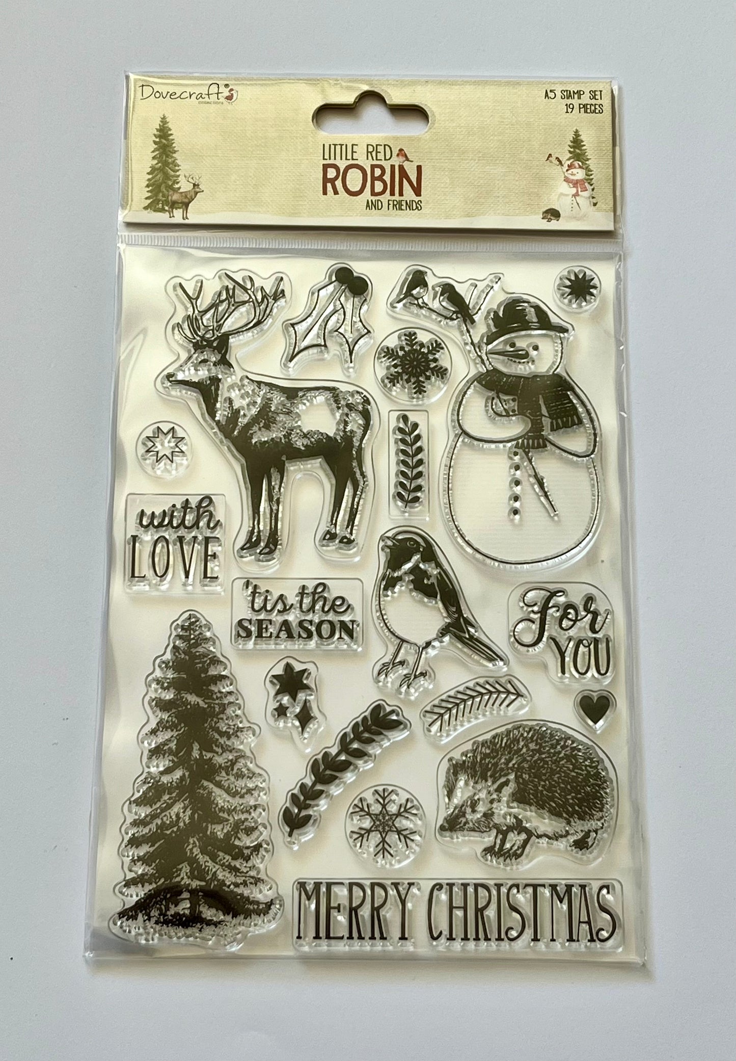 Dovecraft Little Robin Christmas Clear Stamps x19