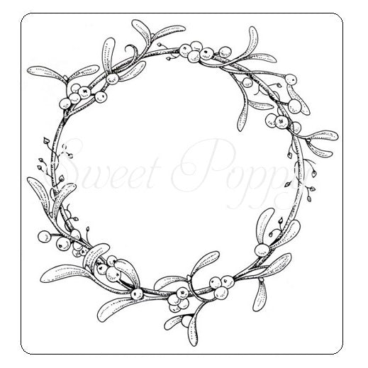 Sweet Poppy Stencil: Mistletoe Wreath Stamp ***New***